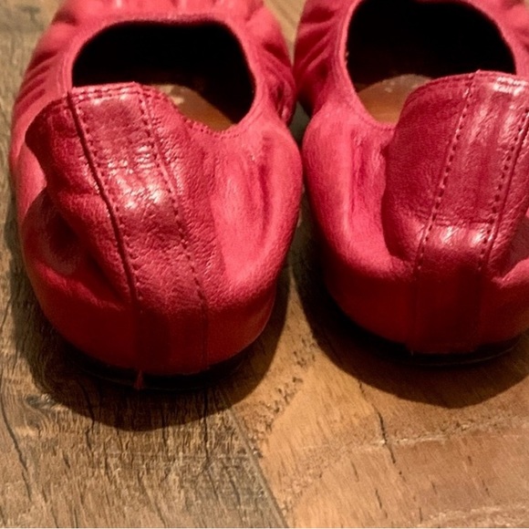LANVIN red vintage leather ballet flats. Size 8.5 - Picture 4 of 8